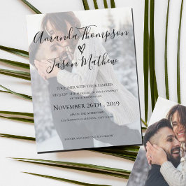 Faux Vellum Effect | 2 Sided Foto | Weddenschap Kaart