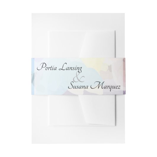 Faux Vellum Effect Bruiloft Uitnodiging Belly Band Uitnodigingen Wikkel (Voorkant Voorbeeld)