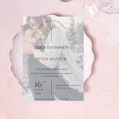 Faux Vellum Effect Foto Typografie Weddenschap Kaart