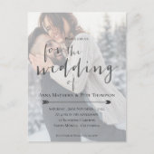 Faux Vellum Effect Foto Typografie Weddenschap Uitnodiging Briefkaart (Voorkant)