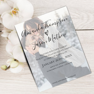 Faux Vellum Effect Foto Vow Renewal Uitnodiging