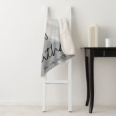 Faux Vellum Effect Foto Weddenschap Datum Aangepas Sherpa Deken (In situ)