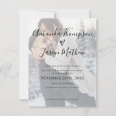 Faux Vellum Effect Foto Weddenschap Kaart (Voorkant)