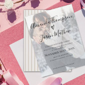 Faux Vellum Effect Foto Weddenschap Kaart