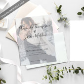 Faux Vellum Effect Foto Weddenschap Uitnodiging Briefkaart