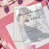 Faux Vellum Effect Foto Weddenschap Uitnodiging Briefkaart