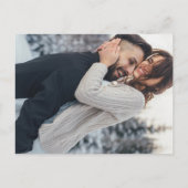 Faux Vellum Effect Foto Weddenschap Uitnodiging Briefkaart (Achterkant)