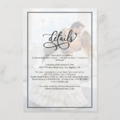 Faux Vellum Effect Overlay Fotobruiloft — Gegevens Informatiekaartje (Voorkant)