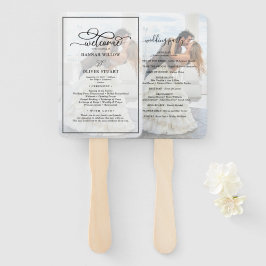 Faux Vellum Effect Overlay Photo Wedding Programme Handwaaier