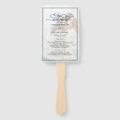 Faux Vellum Effect Overlay Photo Wedding Programme Handwaaier (Voorkant)