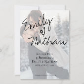 Faux Vellum Effect Photo Wedding Save the Date (Voorkant)