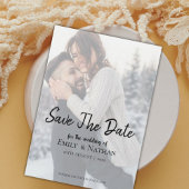 Faux Vellum Effect Photo Wedding Save the Date
