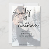 Faux Vellum Effect Photo Wedding Save the Date Magnetische Uitnodiging (Voorkant)