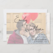 Faux Vellum Effect TWEE Foto Bruiloft Save the Dat Save The Date (Voorkant)
