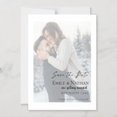 Faux Vellum Effect Wedding Photo Save the Date Magnetische Uitnodiging (Voorkant)