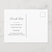 Faux Vellum Elegant Script Foto Sla de datum op Uitnodiging Briefkaart (Achterkant)