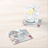 Faux Vellum Floral foto's die de knoop vastbinden Kartonnen Onderzetters (Insitu)