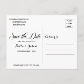 Faux Vellum Floral Photo Wedding Save the Date Briefkaart (Achterkant)