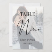 Faux Vellum Foto Bruiloft NEGEN Tafelnummer (Voorkant)