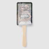 Faux Vellum Foto Modern Elegant Wedding Programme Handwaaier (Achterkant)