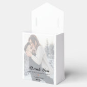 Faux Vellum foto Monogram dank u bruiloft Bedankdoosjes (Geopend)