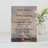 Faux Vellum foto overlay aangepaste bruiloft uitno Kaart (Staand voorkant)