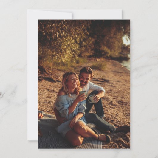 Faux Vellum foto overlay aangepaste bruiloft uitno Kaart (Achterkant)