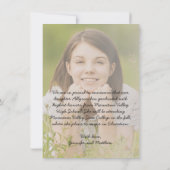 Faux Vellum Overlay Foto Afstuderen Aankondiging (Achterkant)