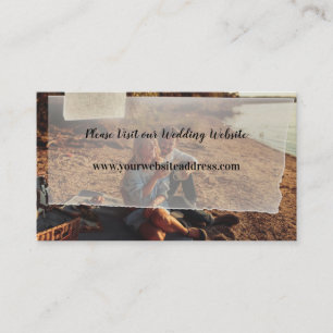 Faux Vellum Photo Overlay Custom Wedding Informatiekaartje