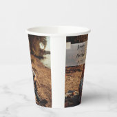 Faux Vellum Photo Overlay Custom Wedding Papieren Bekers (Links)