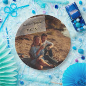 Faux Vellum Photo Overlay Custom Wedding Papieren Bordje (Feest)