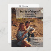 Faux Vellum Photo Overlay Custom Wedding Programme (Voorkant / Achterkant)