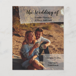 Faux Vellum Photo Overlay Custom Wedding Programme