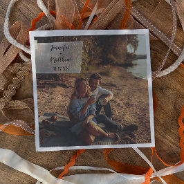 Faux Vellum Photo Overlay Custom Wedding Servet