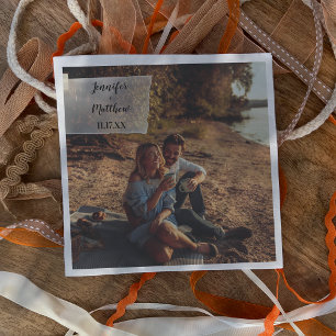 Faux Vellum Photo Overlay Custom Wedding Servet