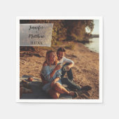 Faux Vellum Photo Overlay Custom Wedding Servet (Voorkant)