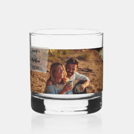 Faux Vellum Photo Overlay Custom Wedding Whisky Glas