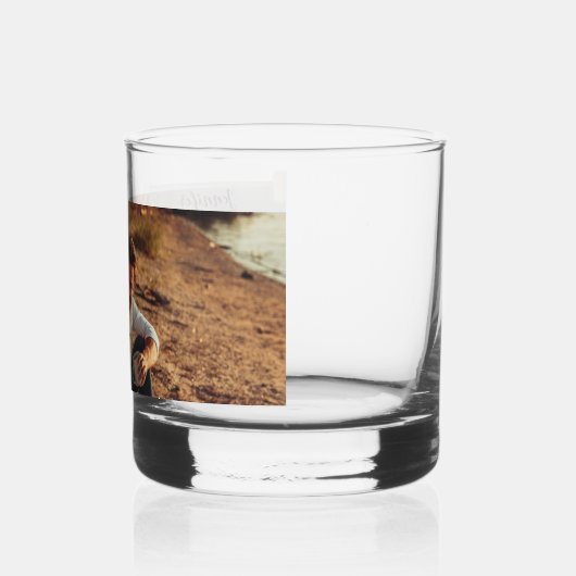 Faux Vellum Photo Overlay Custom Wedding Whisky Glas (Links)