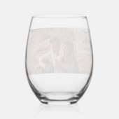 Faux Vellum Photo Overlay Custom Wedding Wijnglas Zonder Voet (Achterkant)