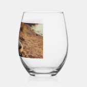 Faux Vellum Photo Overlay Custom Wedding Wijnglas Zonder Voet (Links)