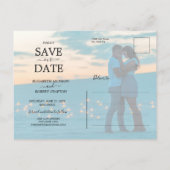 Faux Vellum Photo Wedding Save our Date Aankondigingskaart (Achterkant)