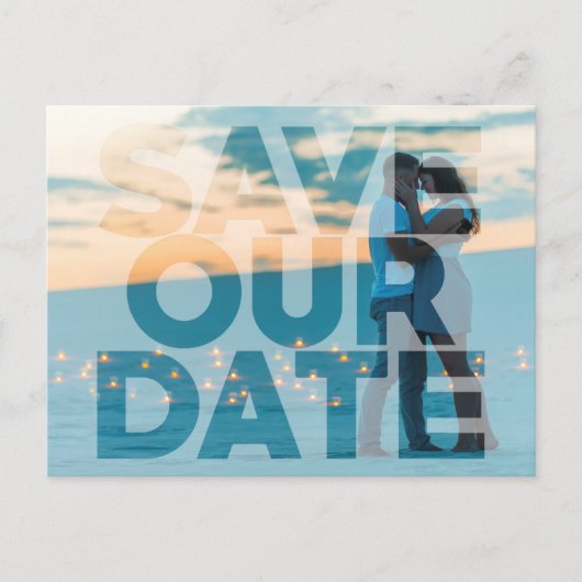 Faux Vellum Photo Wedding Save our Date Aankondigingskaart (Voorkant)