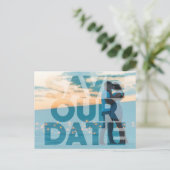 Faux Vellum Photo Wedding Save our Date Aankondigingskaart (Staand voorkant)