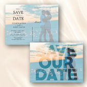 Faux Vellum Photo Wedding Save our Date Aankondigingskaart
