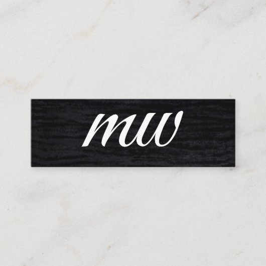 Faux Velvet Black Print met Monogram Mini Visitekaartje (Voorkant)