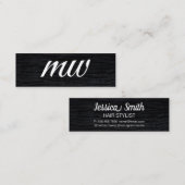 Faux Velvet Black Print met Monogram Mini Visitekaartje (Voorkant / Achterkant)