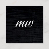 Faux Velvet Black Print met Monogram Vierkante Visitekaartje (Voorkant)