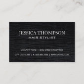 Faux Velvet Black Print met Monogram Visitekaartje (Achterkant)