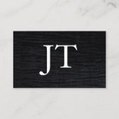 Faux Velvet Black Print met Monogram Visitekaartje (Voorkant)