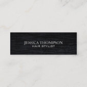 Faux Velvet Black Print Mini Visitekaartje (Voorkant)